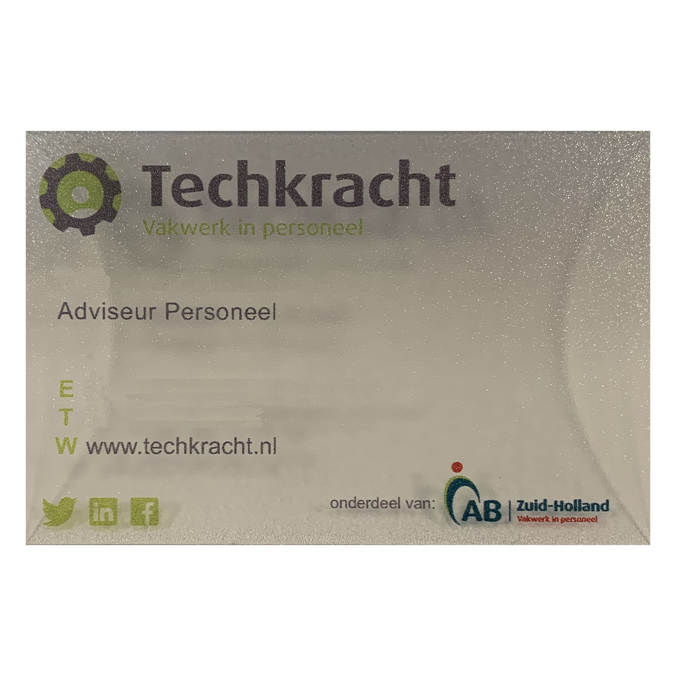Visitekaartjes Transparant PVC